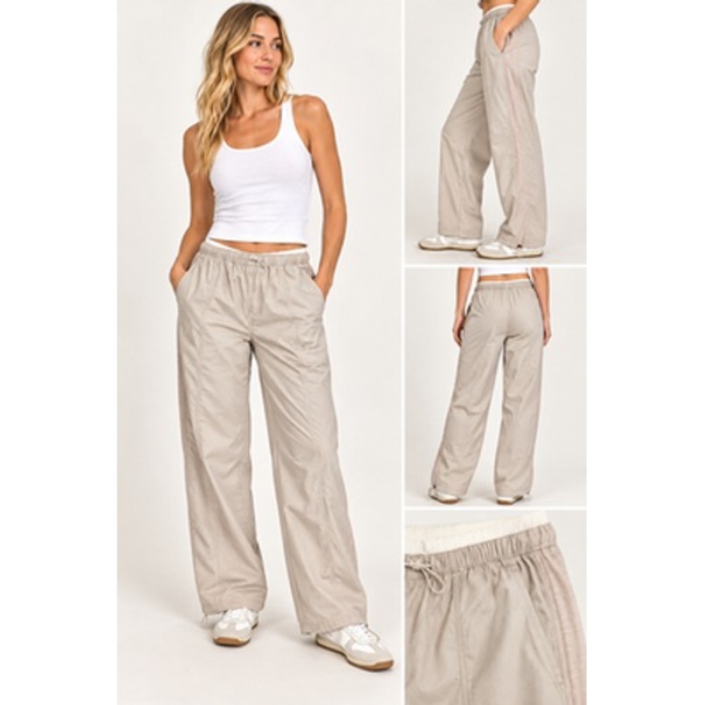 NWT Anthropologie Daily Practice Ankle Pants Womens S Light Sand Drawstring